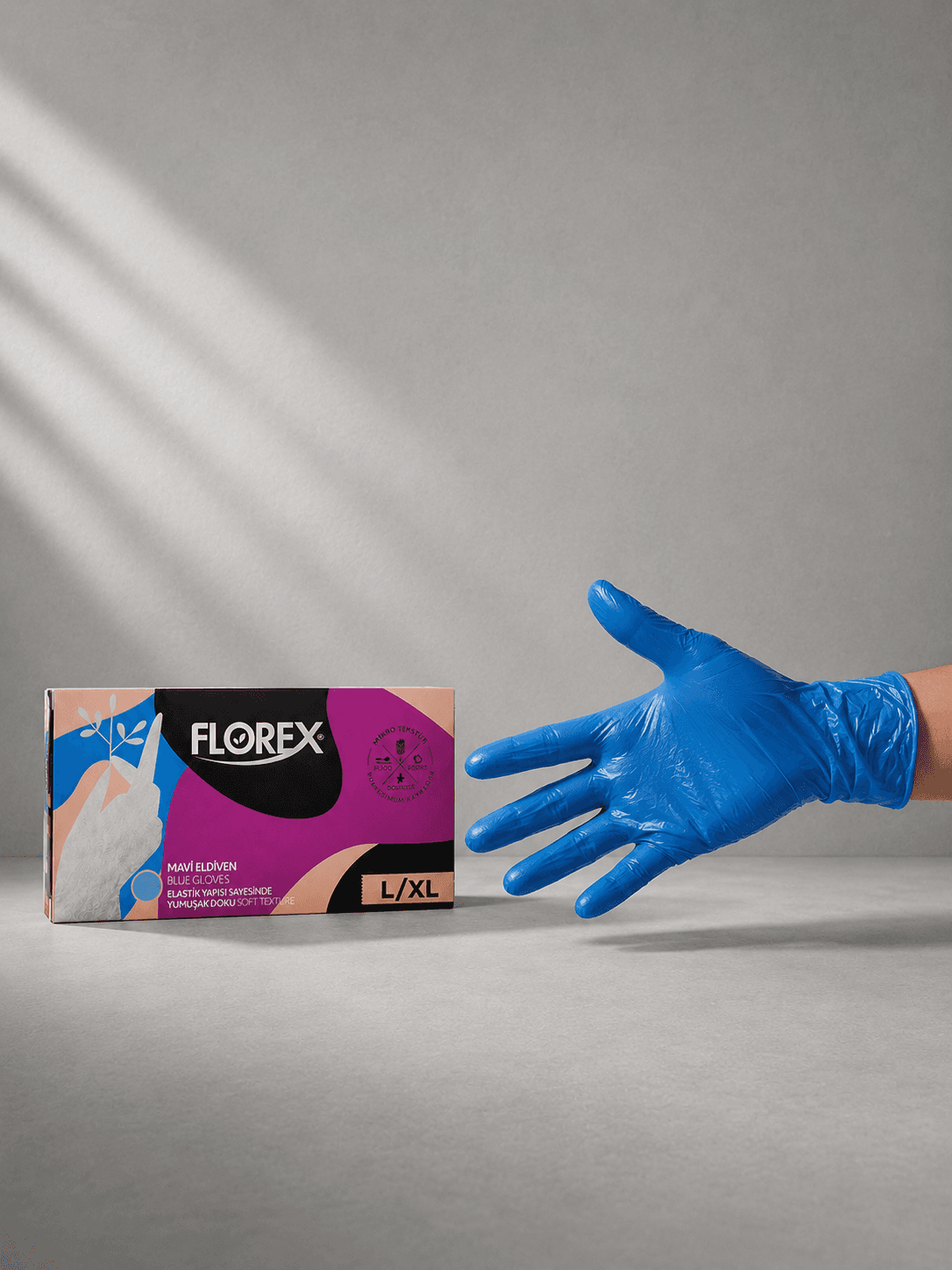 Florex Eldiven Mavi Pudrasız