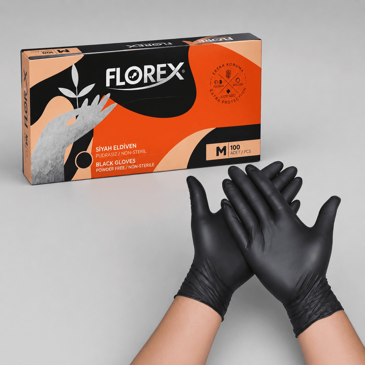 Siyah Florex Eldiven Pudrasız